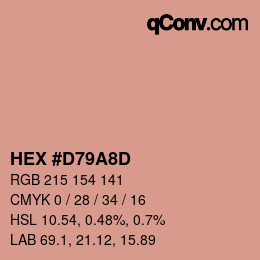 カラーコード: HEX #D79A8D | qconv.com