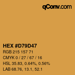 Color code: HEX #D79D47 | qconv.com