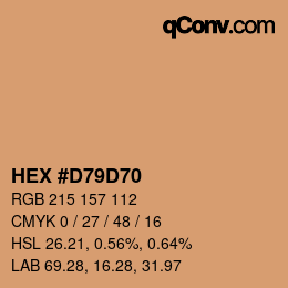 Farbcode: HEX #D79D70 | qconv.com