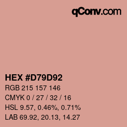 Farbcode: HEX #D79D92 | qconv.com