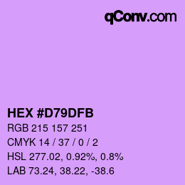 Código de color: HEX #D79DFB | qconv.com