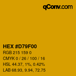 颜色代码: HEX #D79F00 | qconv.com