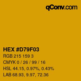 カラーコード: HEX #D79F03 | qconv.com