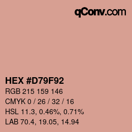 Farbcode: HEX #D79F92 | qconv.com