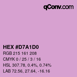 カラーコード: HEX #D7A1D0 | qconv.com