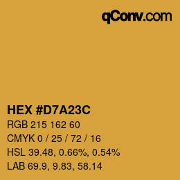 カラーコード: HEX #D7A23C | qconv.com