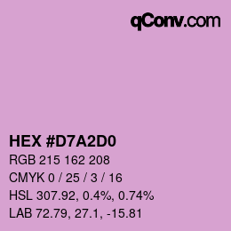 颜色代码: HEX #D7A2D0 | qconv.com