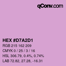 カラーコード: HEX #D7A2D1 | qconv.com