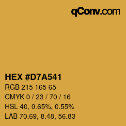 カラーコード: HEX #D7A541 | qconv.com