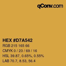 Color code: HEX #D7A542 | qconv.com