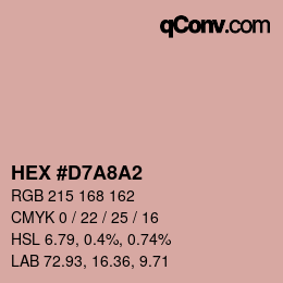 Color code: HEX #D7A8A2 | qconv.com