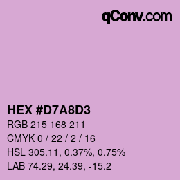 Color code: HEX #D7A8D3 | qconv.com