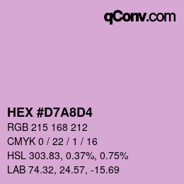 カラーコード: HEX #D7A8D4 | qconv.com