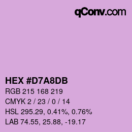 Color code: HEX #D7A8DB | qconv.com