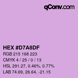 Color code: HEX #D7A8DF | qconv.com