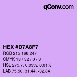 カラーコード: HEX #D7A8F7 | qconv.com