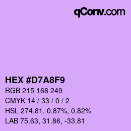 Color code: HEX #D7A8F9 | qconv.com