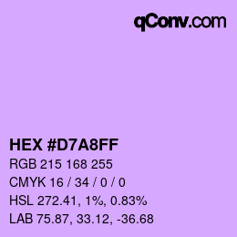 Color code: HEX #D7A8FF | qconv.com