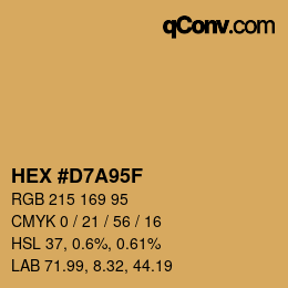Color code: HEX #D7A95F | qconv.com