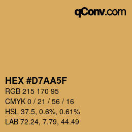 颜色代码: HEX #D7AA5F | qconv.com