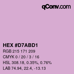 Color code: HEX #D7ABD1 | qconv.com