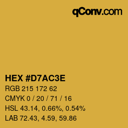 Color code: HEX #D7AC3E | qconv.com