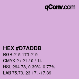 カラーコード: HEX #D7ADDB | qconv.com
