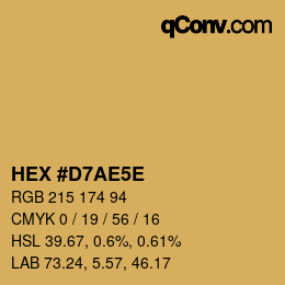 Code couleur: HEX #D7AE5E | qconv.com
