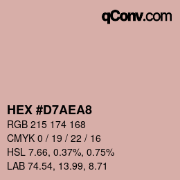 颜色代码: HEX #D7AEA8 | qconv.com