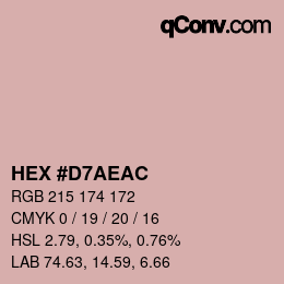 Farbcode: HEX #D7AEAC | qconv.com