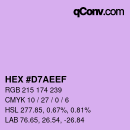Código de color: HEX #D7AEEF | qconv.com