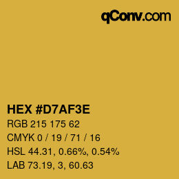 Color code: HEX #D7AF3E | qconv.com