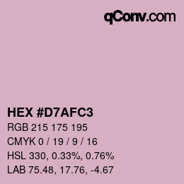 颜色代码: HEX #D7AFC3 | qconv.com