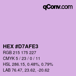 Color code: HEX #D7AFE3 | qconv.com