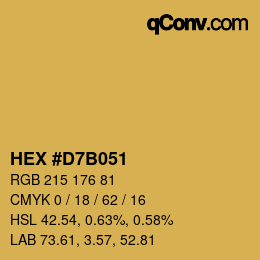 颜色代码: HEX #D7B051 | qconv.com
