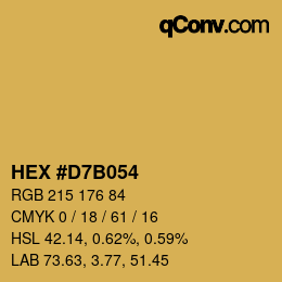 カラーコード: HEX #D7B054 | qconv.com