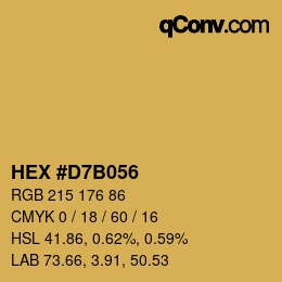 カラーコード: HEX #D7B056 | qconv.com