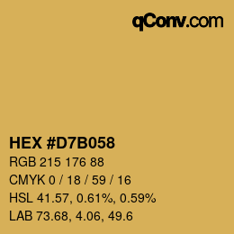 カラーコード: HEX #D7B058 | qconv.com