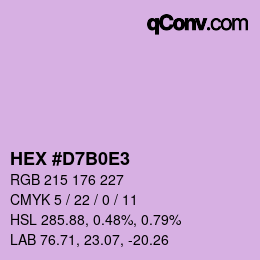 カラーコード: HEX #D7B0E3 | qconv.com