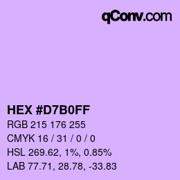 Color code: HEX #D7B0FF | qconv.com