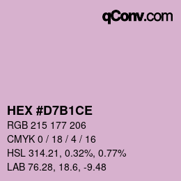 颜色代码: HEX #D7B1CE | qconv.com