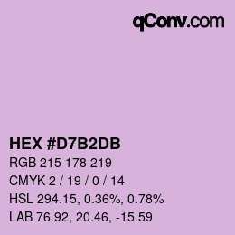 カラーコード: HEX #D7B2DB | qconv.com