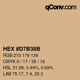 カラーコード: HEX #D7B38B | qconv.com