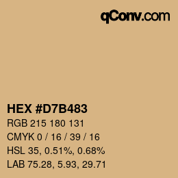 颜色代码: HEX #D7B483 | qconv.com
