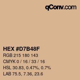 カラーコード: HEX #D7B48F | qconv.com