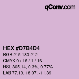 カラーコード: HEX #D7B4D4 | qconv.com