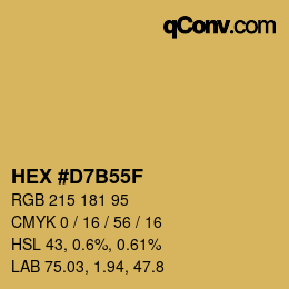 カラーコード: HEX #D7B55F | qconv.com