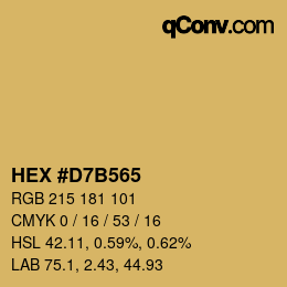 Color code: HEX #D7B565 | qconv.com