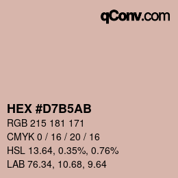 Color code: HEX #D7B5AB | qconv.com