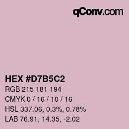 カラーコード: HEX #D7B5C2 | qconv.com